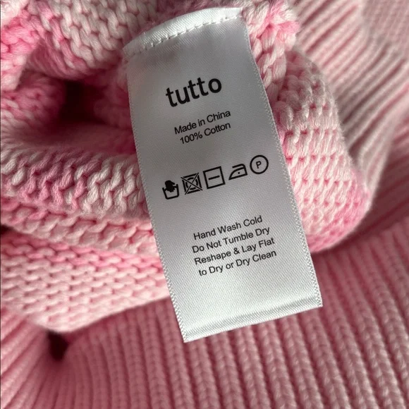 Tutto sweater 100% cotton pink lemonade combo never worn EUC - Picture 5 of 5